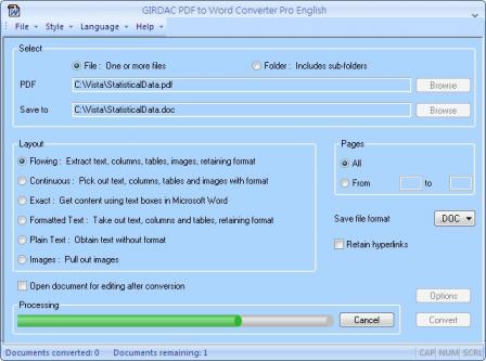 PDF to Word Converter Screenshot