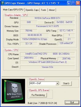 GPU Caps Viewer Screenshot