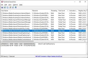 RuntimeClassesView Screenshot